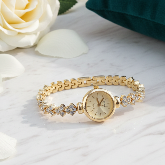 Elegant Gold Diamond Bracelet Watch