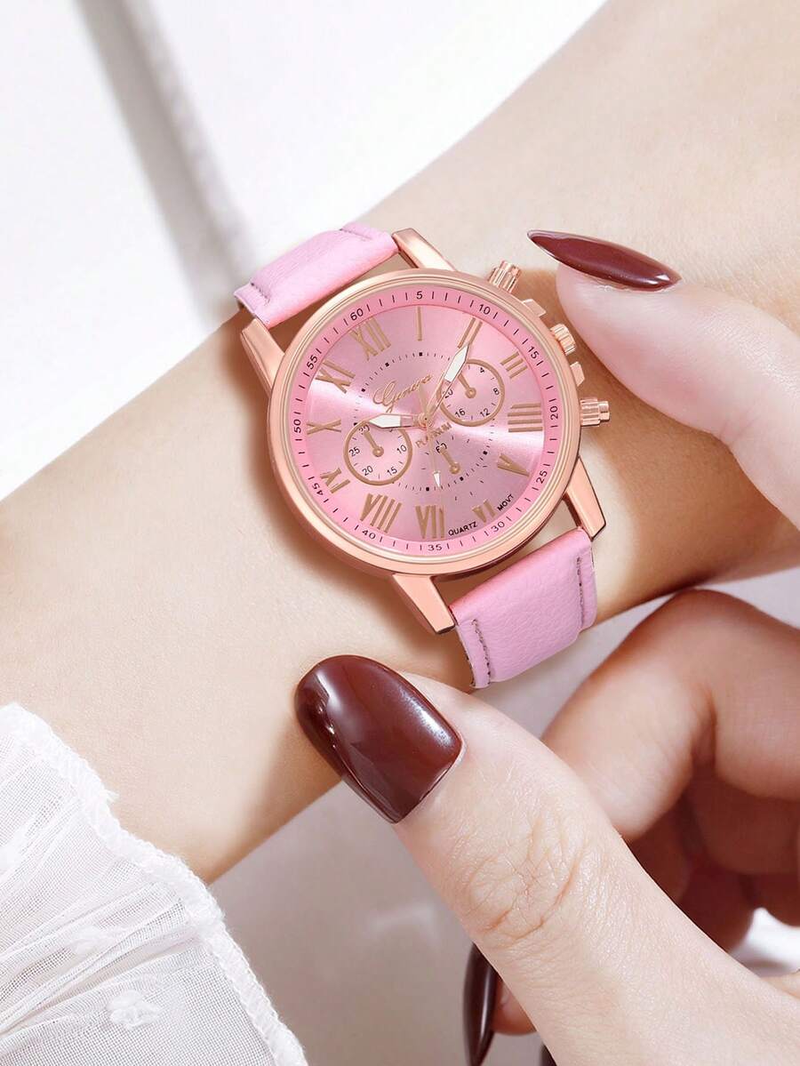 Elegant Women’s Jewelry & Watch Gift Set – pink Crystal Collection