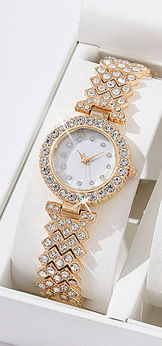 Luxury Women’s Gold Watch & Jewelry Gift Set – Elegant Crystal Design