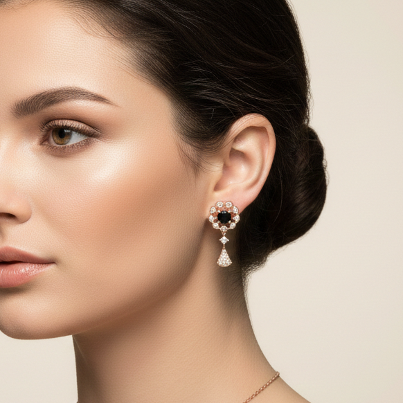 Midnight Bloom Rose Gold Jewelry Set