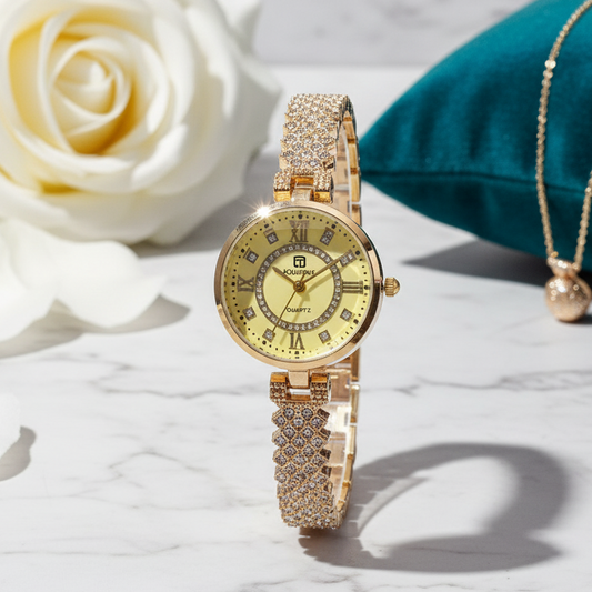Sparkling Gold Luxury Watch