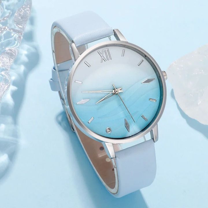 Elegant Women’s Jewelry & Watch Gift Set – Blue Crystal Collection