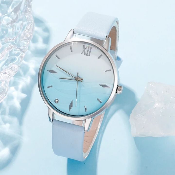Elegant Women’s Jewelry & Watch Gift Set – Blue Crystal Collection